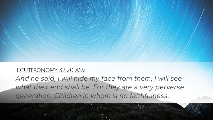 Deuteronomy 32:20 ASV Bible Verse Image