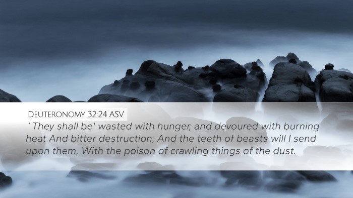 Deuteronomy 32:24 ASV Bible Verse Image