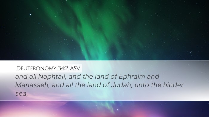 Deuteronomy 34:2 ASV Desktop Wallpaper - and all Naphtali, and the land of Ephraim and - Desktop Bible Verse Wallpaper