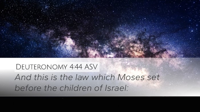 Deuteronomy 4:44 ASV Desktop Wallpaper - And this is the law which Moses set before the - Desktop Bible Verse Wallpaper