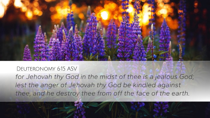 Deuteronomy 6:15 ASV Bible Verse Image