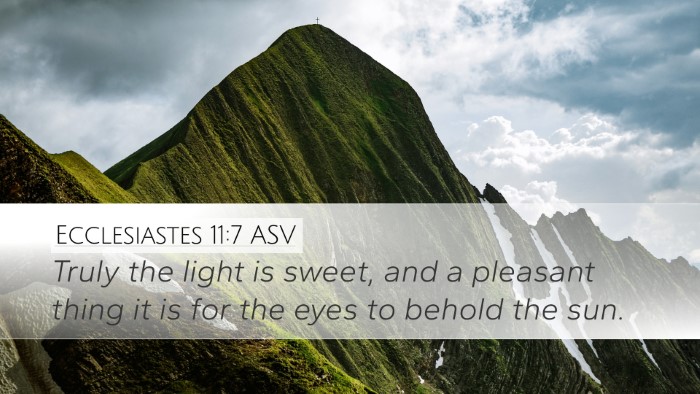 Ecclesiastes 11:7 ASV Bible Verse Image