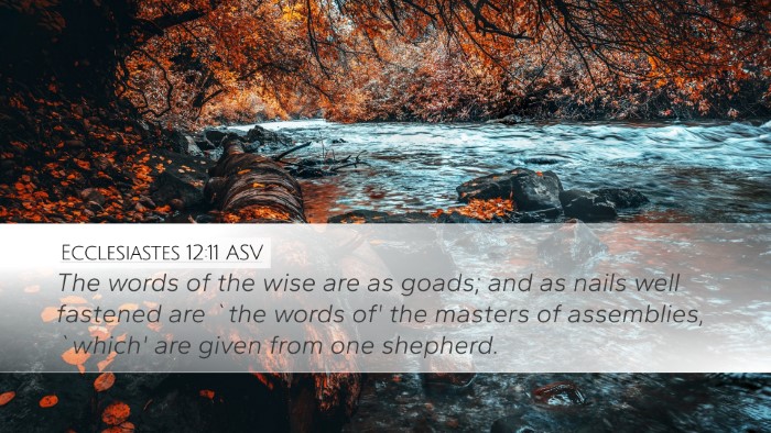 Ecclesiastes 12:11 ASV Desktop Wallpaper - The words of the wise are as goads; and as nails - Desktop Bible Verse Wallpaper