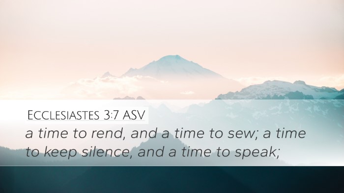 Ecclesiastes 3:7 ASV Bible Verse Image