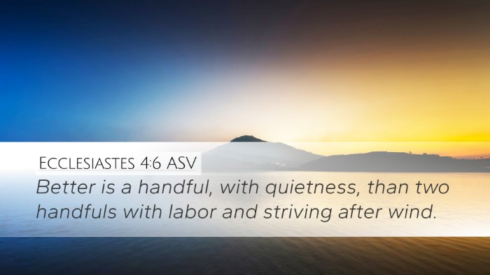 Ecclesiastes 4:6 ASV Bible Verse Image