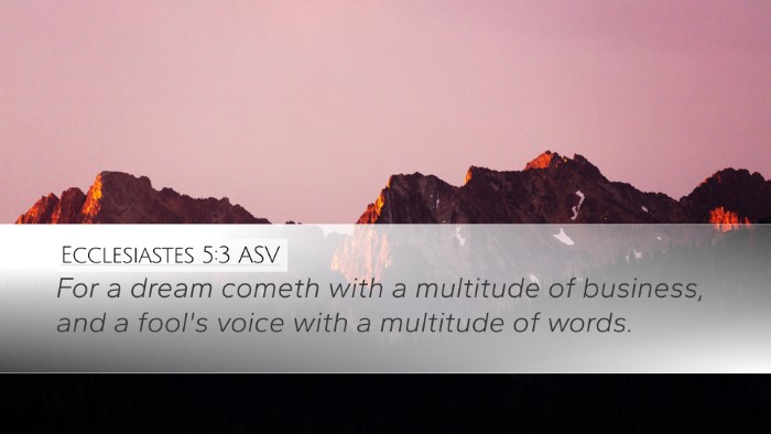 Ecclesiastes 5:3 ASV Bible Verse Image