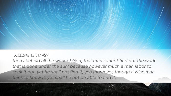 Ecclesiastes 8:17 ASV Bible Verse Image