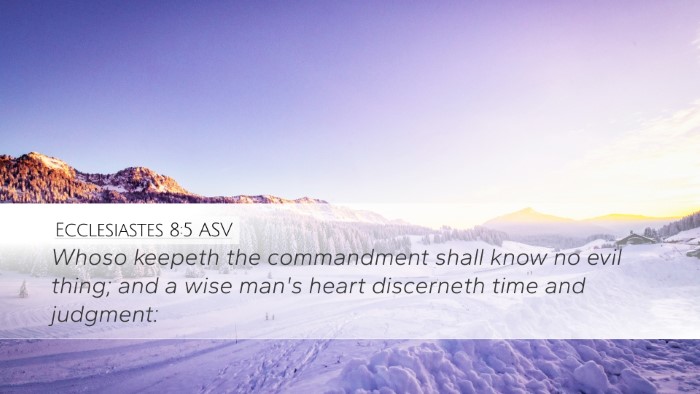 Ecclesiastes 8:5 ASV Bible Verse Image