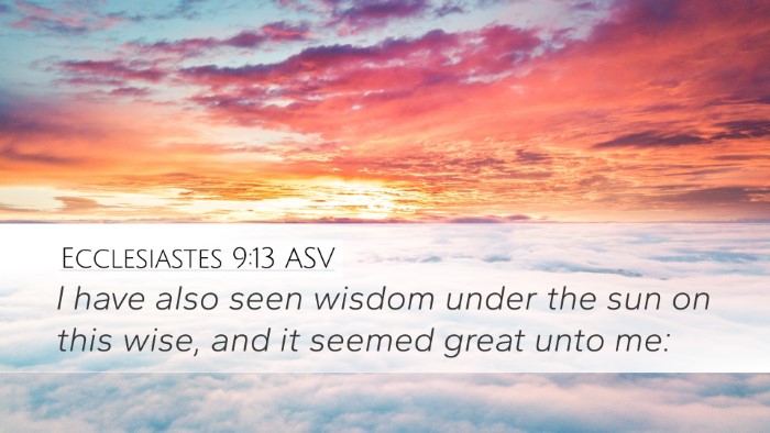 Ecclesiastes 9:13 ASV Bible Verse Image