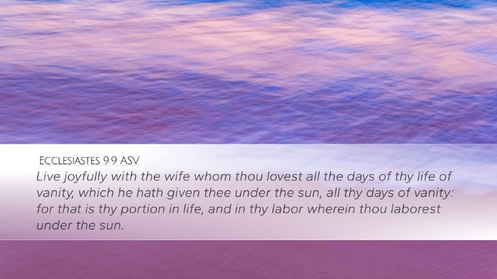 Ecclesiastes 9:9 ASV Bible Verse Image