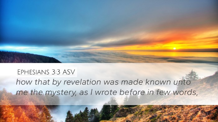 Ephesians 3:3 ASV Bible Verse Image