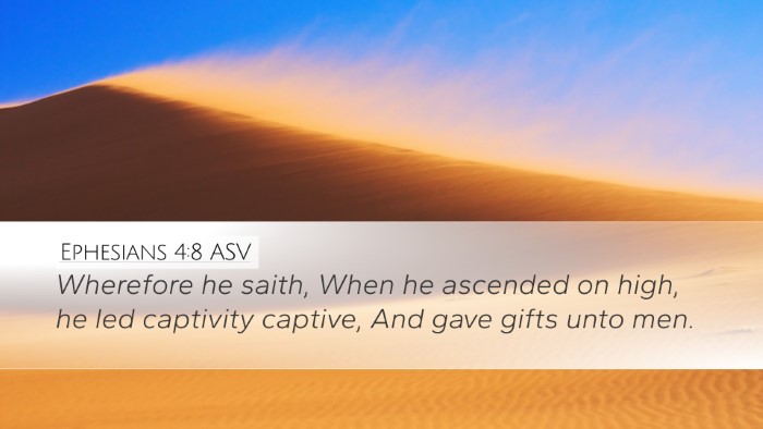 Ephesians 4:8 ASV Bible Verse Image