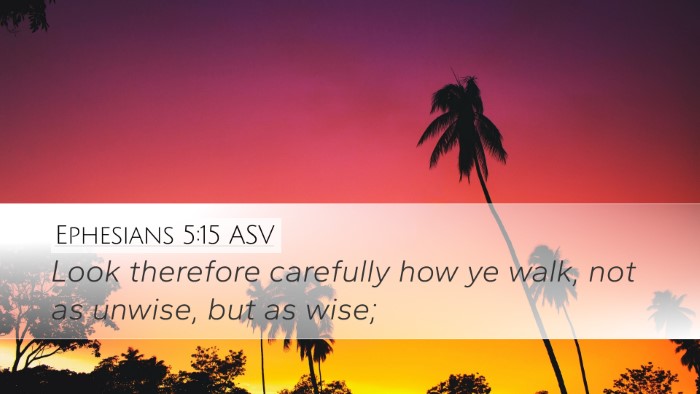 Ephesians 5:15 ASV Bible Verse Image