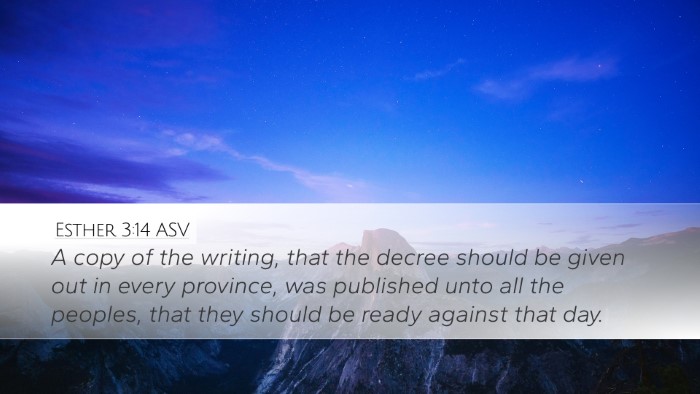 Esther 3:14 ASV Bible Verse Image