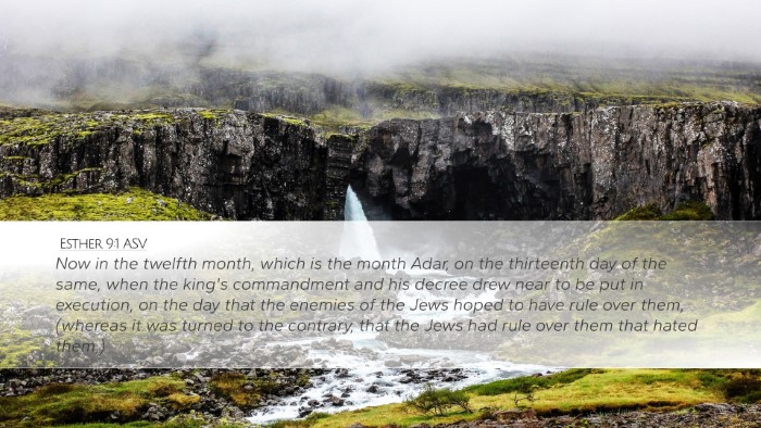 Esther 9:1 ASV Bible Verse Image