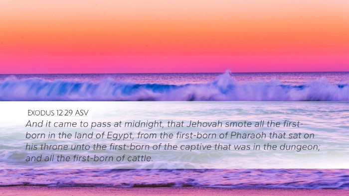 Exodus 12:29 ASV Bible Verse Image