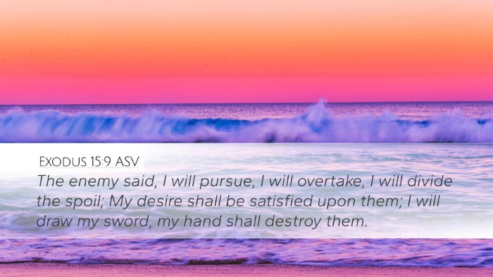 Exodus 15:9 ASV Bible Verse Image