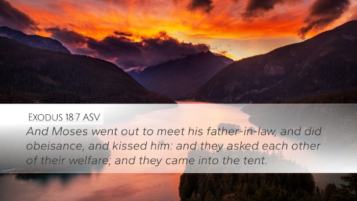Exodus 18:7 ASV Desktop Wallpaper - And Moses went out to meet his father-in-law, and - Desktop Bible Verse Wallpaper