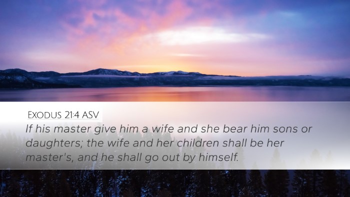 Exodus 21:4 ASV Desktop Wallpaper - If his master give him a wife and she bear him - Desktop Bible Verse Wallpaper