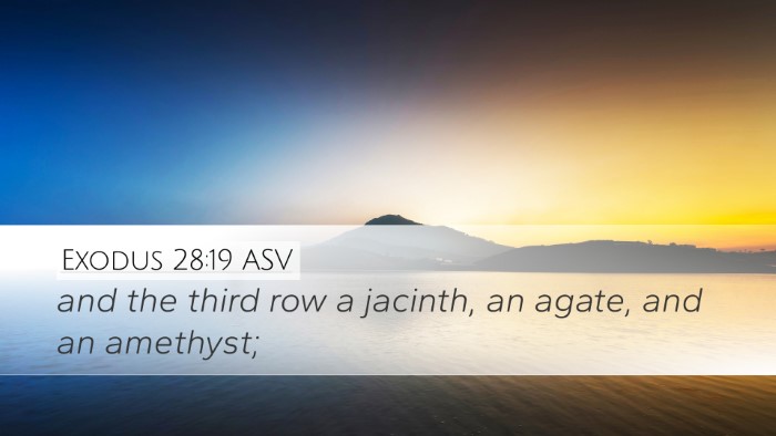 Exodus 28:19 ASV Desktop Wallpaper - and the third row a jacinth, an agate, and an - Desktop Bible Verse Wallpaper
