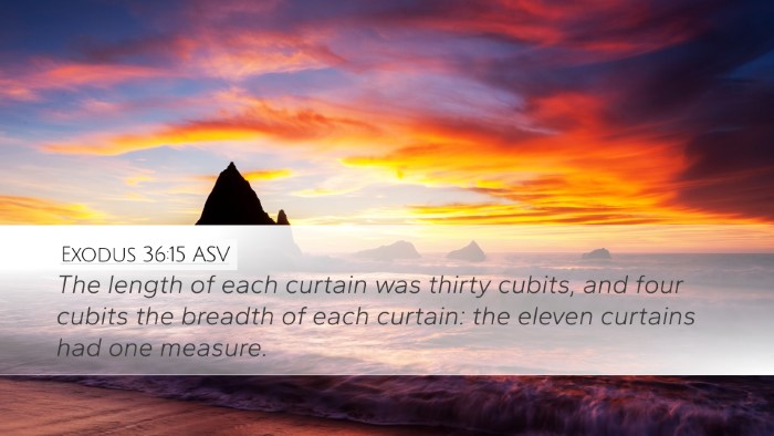 Exodus 36:15 ASV Desktop Wallpaper - The length of each curtain was thirty cubits, and - Desktop Bible Verse Wallpaper