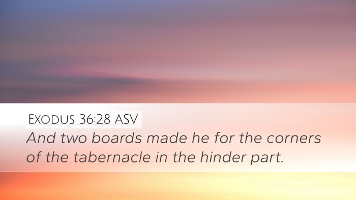 Exodus 36:28 ASV Desktop Wallpaper - And two boards made he for the corners of the - Desktop Bible Verse Wallpaper
