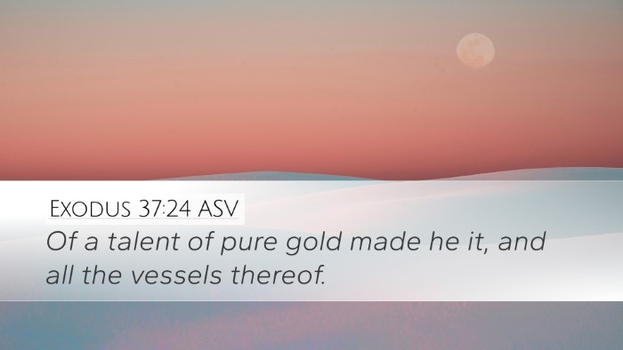 Exodus 37:24 ASV Desktop Wallpaper - Of a talent of pure gold made he it, and all the - Desktop Bible Verse Wallpaper