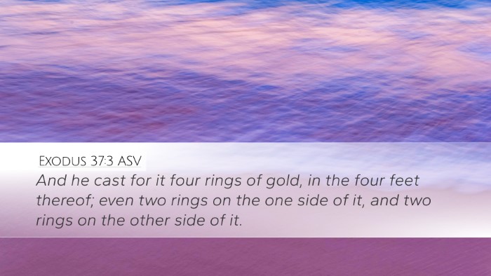 Exodus 37:3 ASV Bible Verse Image