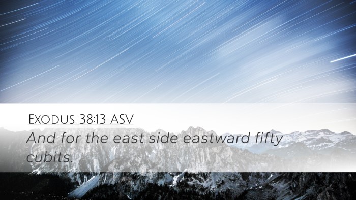 Exodus 38:13 ASV Desktop Wallpaper - And for the east side eastward fifty - Desktop Bible Verse Wallpaper