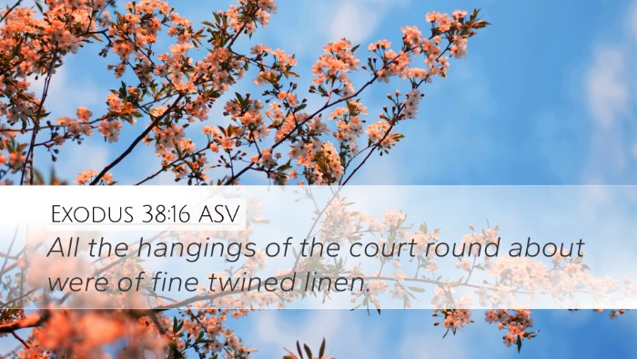 Exodus 38:16 ASV Desktop Wallpaper - All the hangings of the court round about were of - Desktop Bible Verse Wallpaper