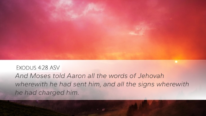 Exodus 4:28 ASV Desktop Wallpaper - And Moses told Aaron all the words of Jehovah - Desktop Bible Verse Wallpaper
