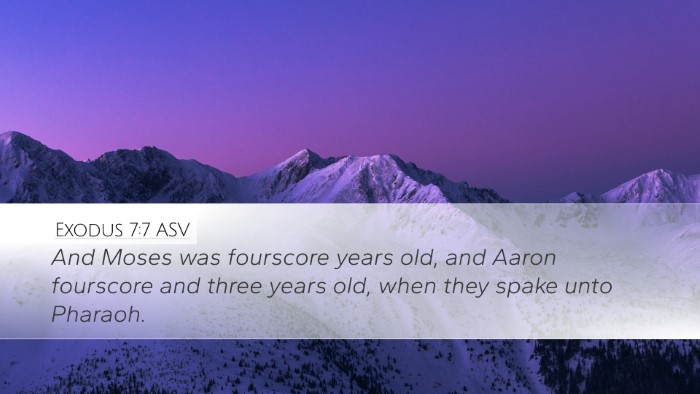 Exodus 7:7 ASV Desktop Wallpaper - And Moses was fourscore years old, and Aaron - Desktop Bible Verse Wallpaper