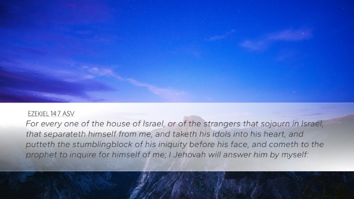 Ezekiel 14:7 ASV Bible Verse Image