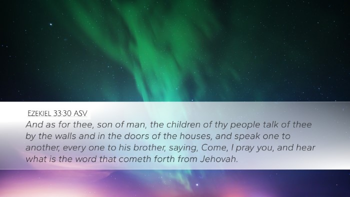 Ezekiel 33:30 ASV Bible Verse Image