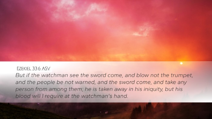 Ezekiel 33:6 ASV Bible Verse Image