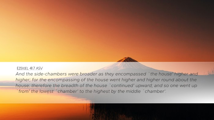 Ezekiel 41:7 ASV Desktop Wallpaper - And the side-chambers were broader as they - Desktop Bible Verse Wallpaper