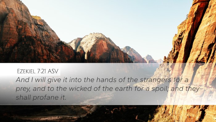 Ezekiel 7:21 ASV Bible Verse Image