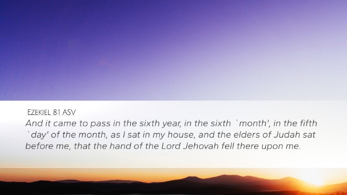 Ezekiel 8:1 ASV Bible Verse Image