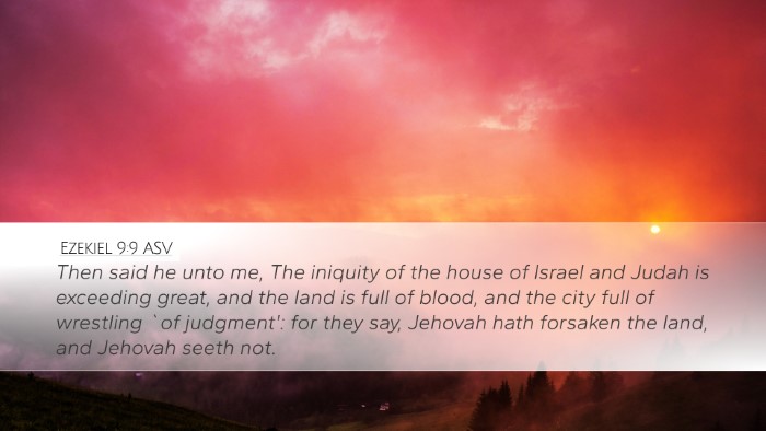 Ezekiel 9:9 ASV Bible Verse Image