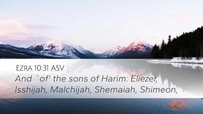 Ezra 10:31 ASV Bible Verse Image