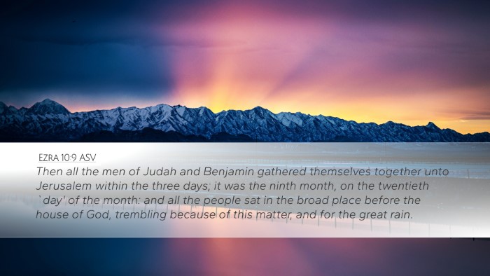 Ezra 10:9 ASV Bible Verse Image