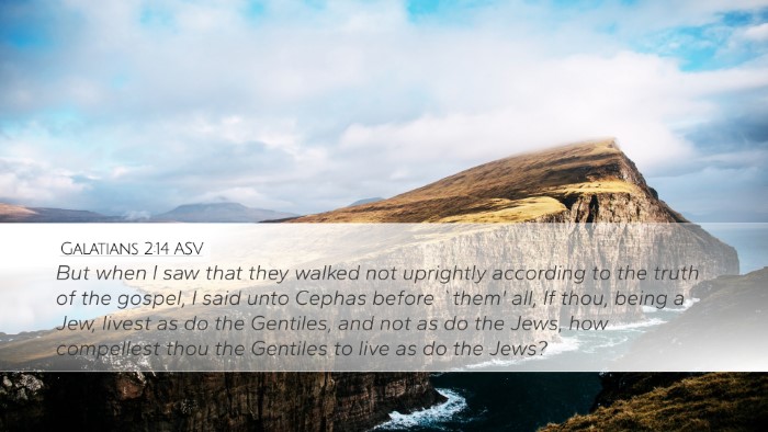 Galatians 2:14 ASV Bible Verse Image