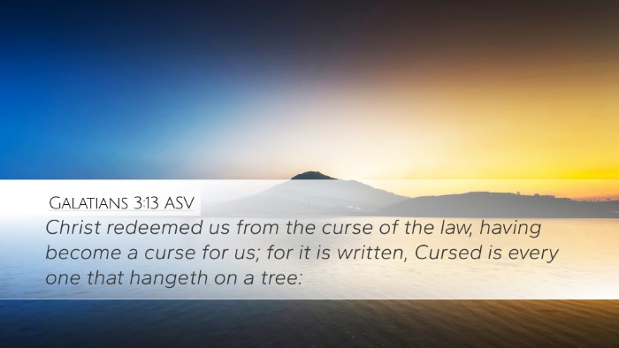 Galatians 3:13 ASV Bible Verse Image