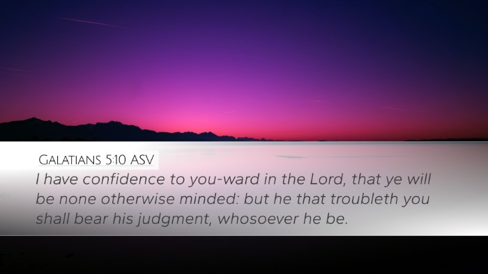 Galatians 5:10 ASV Bible Verse Image