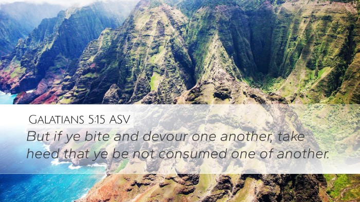 Galatians 5:15 ASV Bible Verse Image
