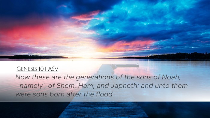 Genesis 10:1 ASV Bible Verse Image