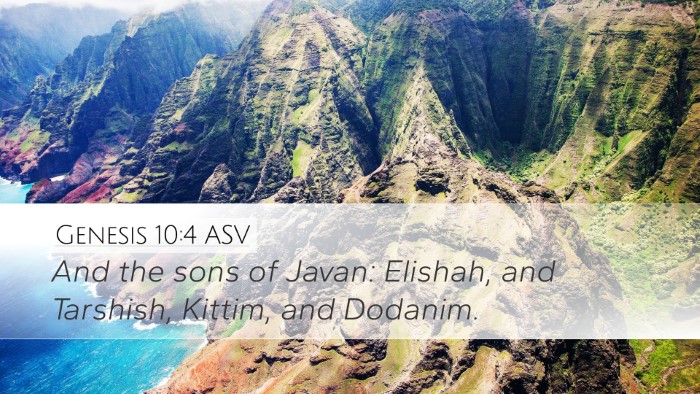 Genesis 10:4 ASV Bible Verse Image