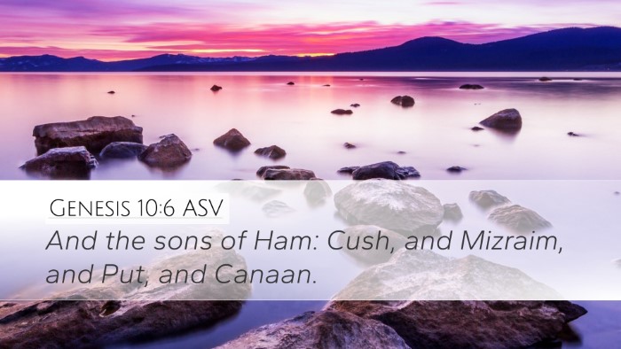 Genesis 10:6 ASV Bible Verse Image