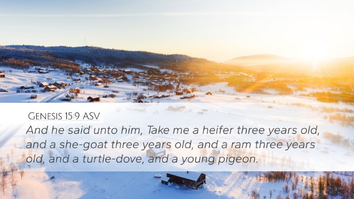 Genesis 15:9 ASV Bible Verse Image