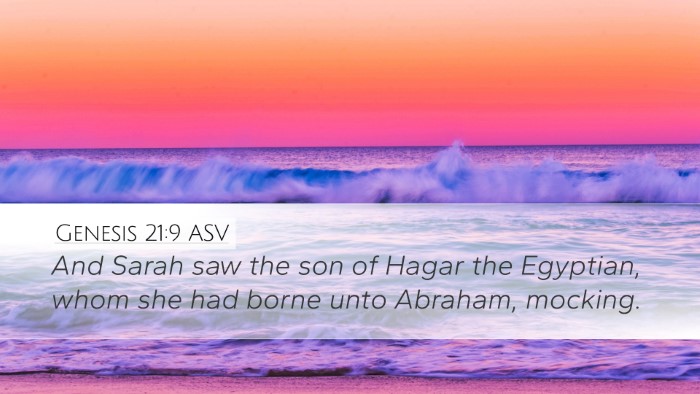 Genesis 21:9 ASV Bible Verse Image